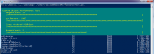 PowerShell 各种自定义对象方法的性能对比测试脚本执行效果图