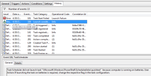 在计划任务中查看PowerShell计划工作