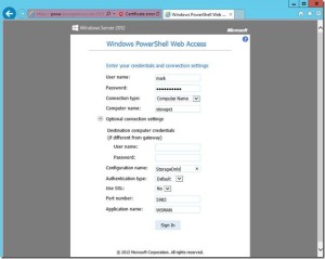 使用自定义会话配置登陆PowerShell Web Access