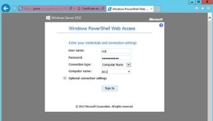 PowerShell Web Access登陆